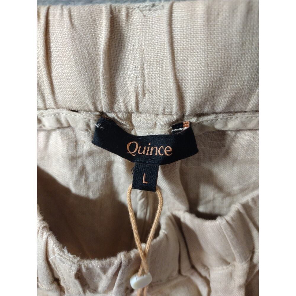 NWT Quince 100% Linen Wide Leg Pants Womens Large Flax Beige Beach Quiet Luxury - Picture 3 of 13